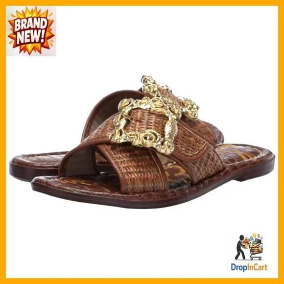 Elegant Crisscross Slide Sandals Baroque Buckle Chic Minimal Summer Casual